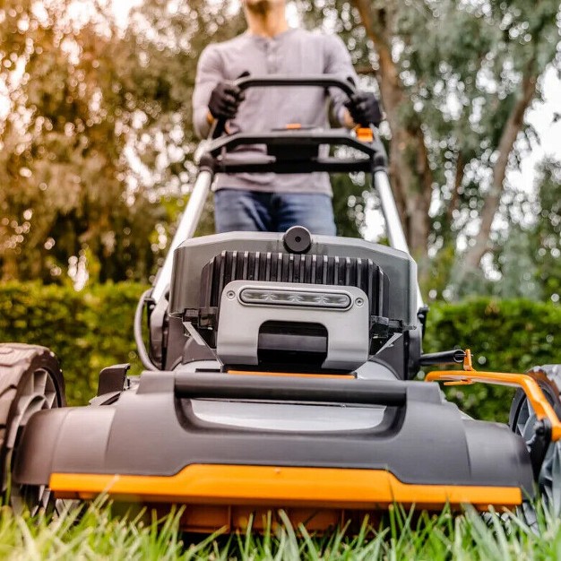 Cordless Self propelled Lawn Mower With Brushless Motor amp Rear Wheel Drive 4 Batteries amp Charger Included