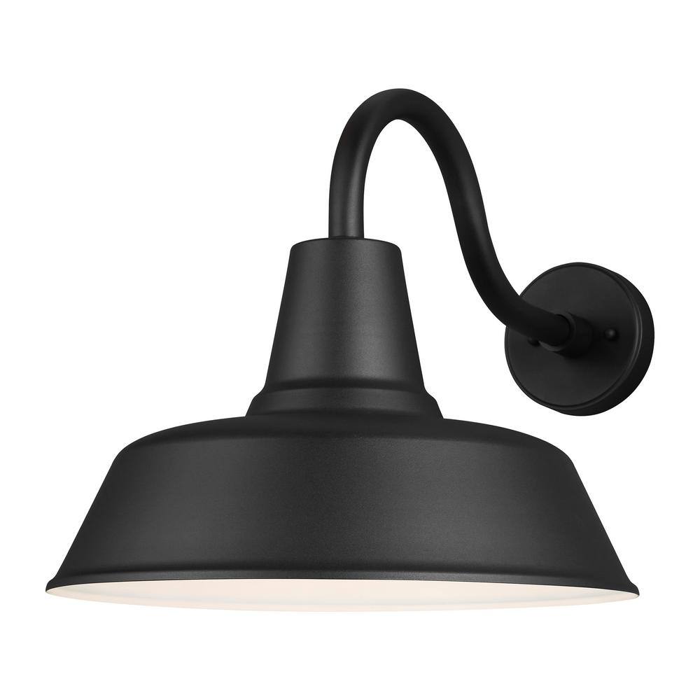 Generation Lighting Barn Light 1 Light Matte Black Modern Farmhouse Outdoor Medium Lantern Wall Sconce 8837401-12