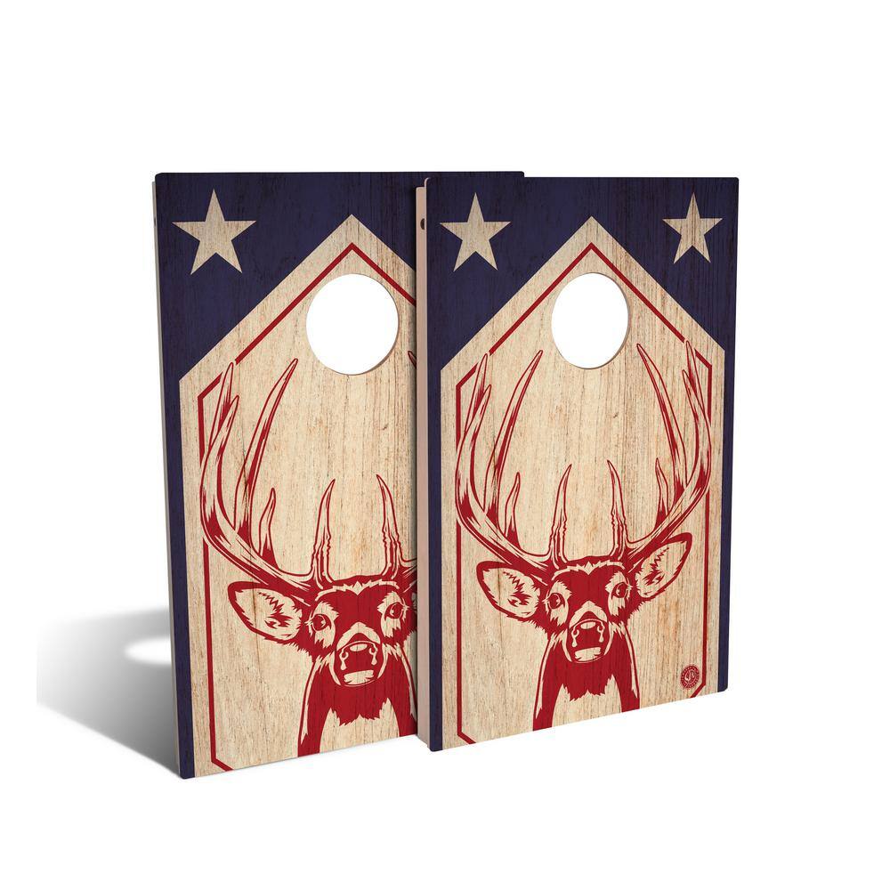 IPG Global Marketing Red White And Buck Cornhole Set TGB1180