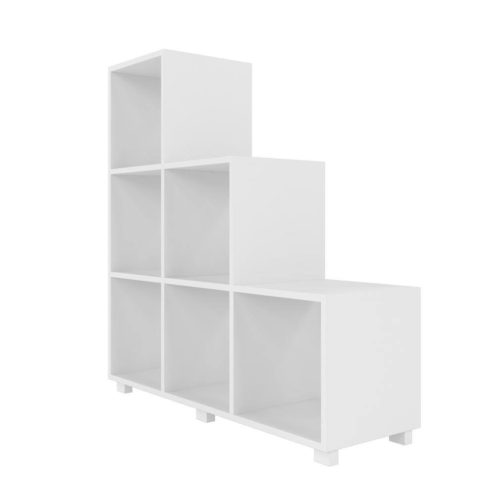 Manhattan Comfort Cascavel 36.22 in. W x 11.41 in. D Sophisticated White Stair Cubby Shelf 26AMC6