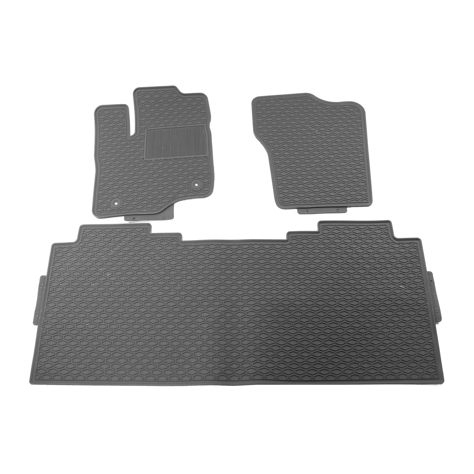 Ikon Motorsports Floor Mats Compatible With 2015-2022 Ford F-150 Crew Cab， Gray Latex All Weather Car Auto Front Rear Carpets Liner 3PC Set Protector