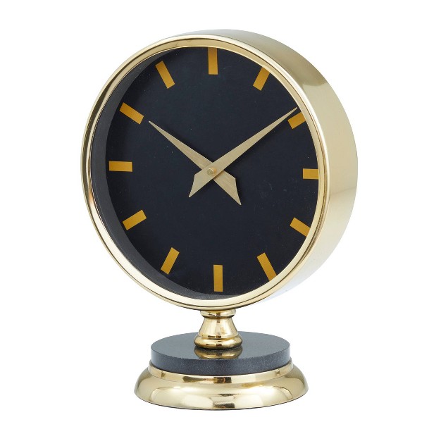 Stainless Steel Clock With Black Face Gold Olivia amp May