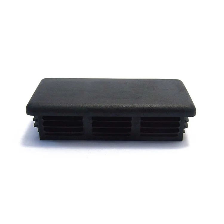 Supplying high quality Black PE Rectangular custom plastic pvc pipe fitting end cap PFC 100X50