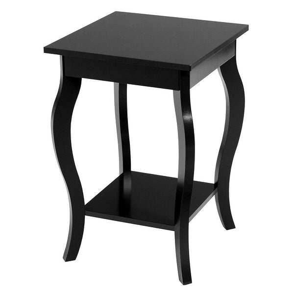 Set of 2 Side Table End Table Night Stand with Shelf - 16