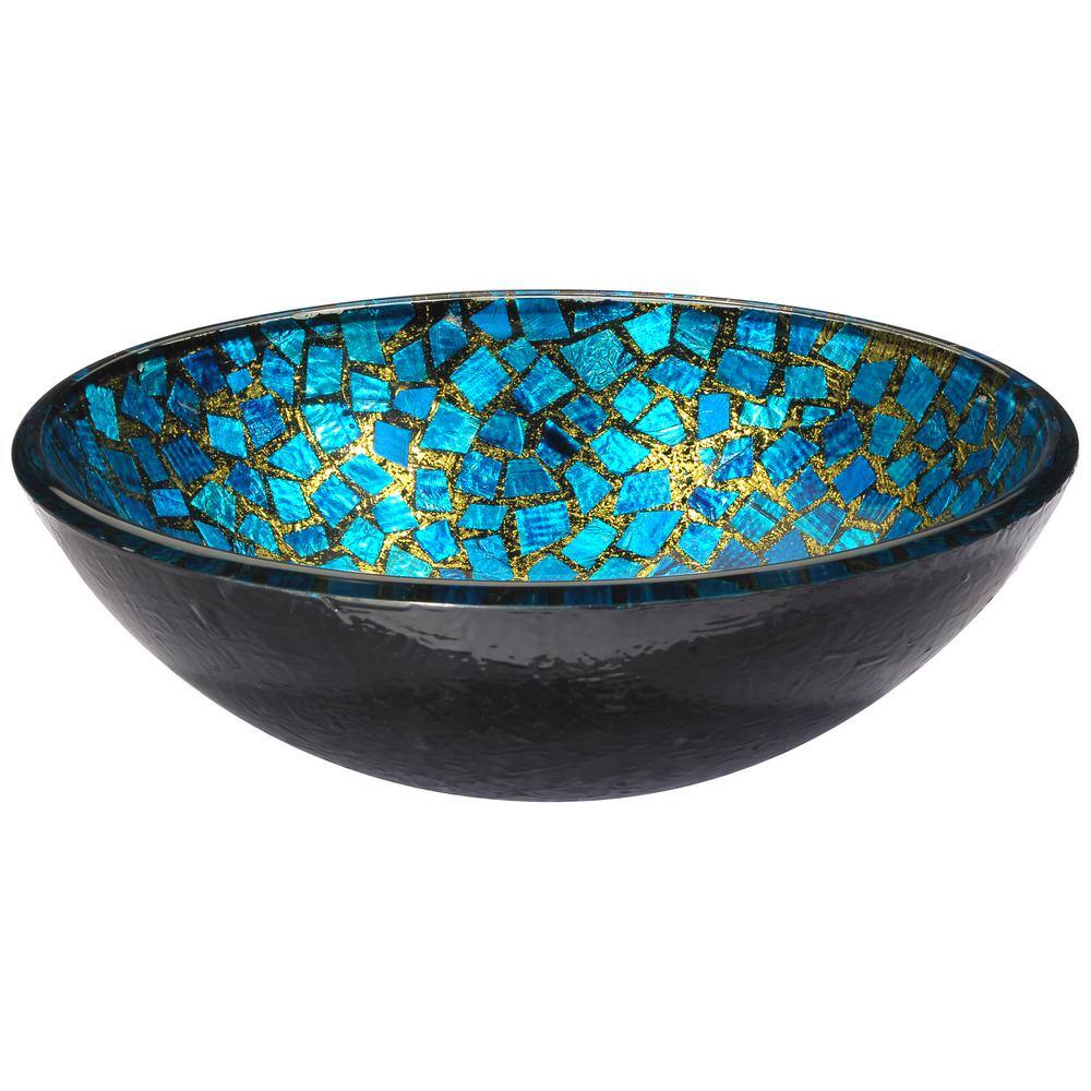 ANZZI Chipasi Vessel Sink in BlueGold Mosaic LS-AZ8210