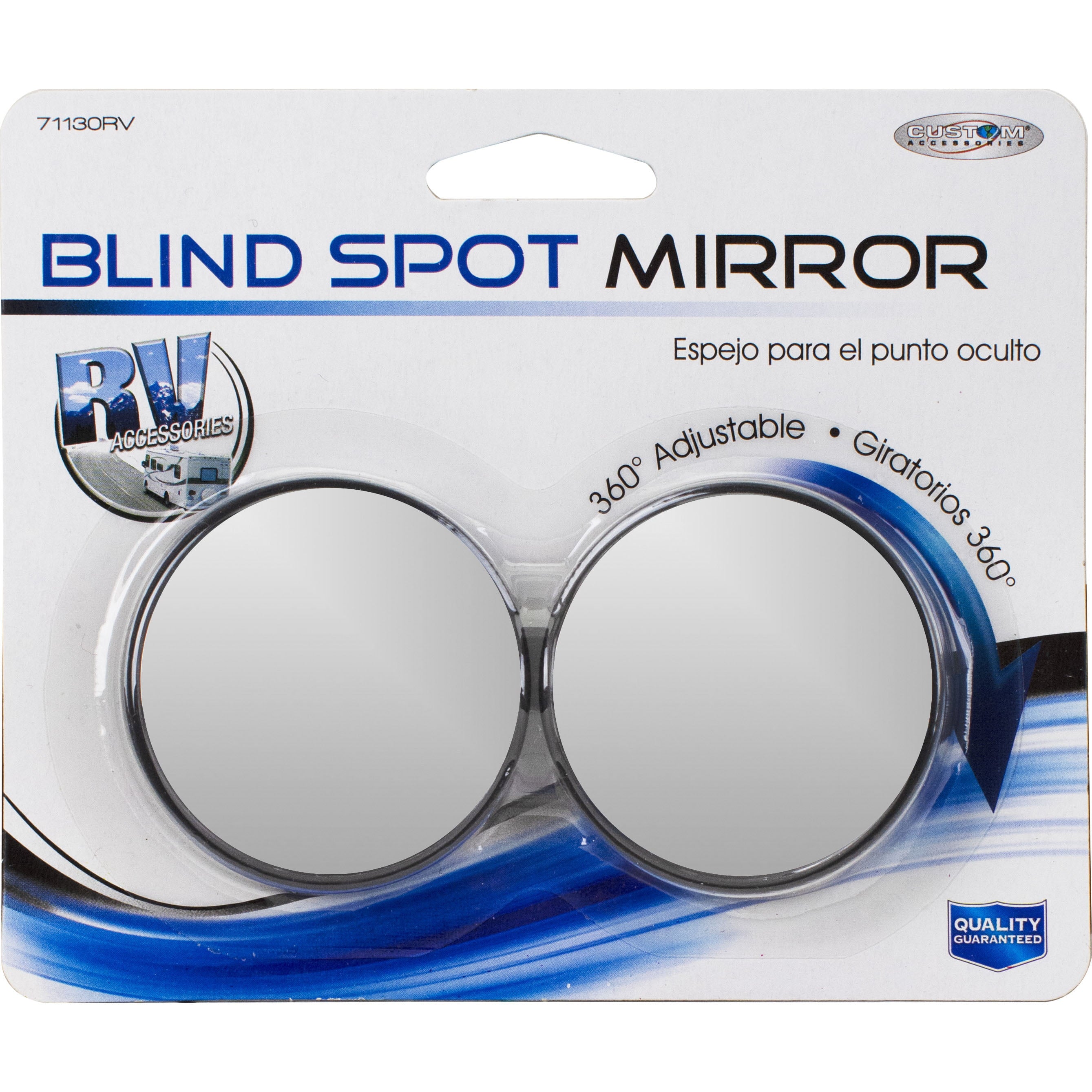 Auto Drive Small Blind Spot Mirrors Pack of 2， Universal Fit Black， 71130WDI