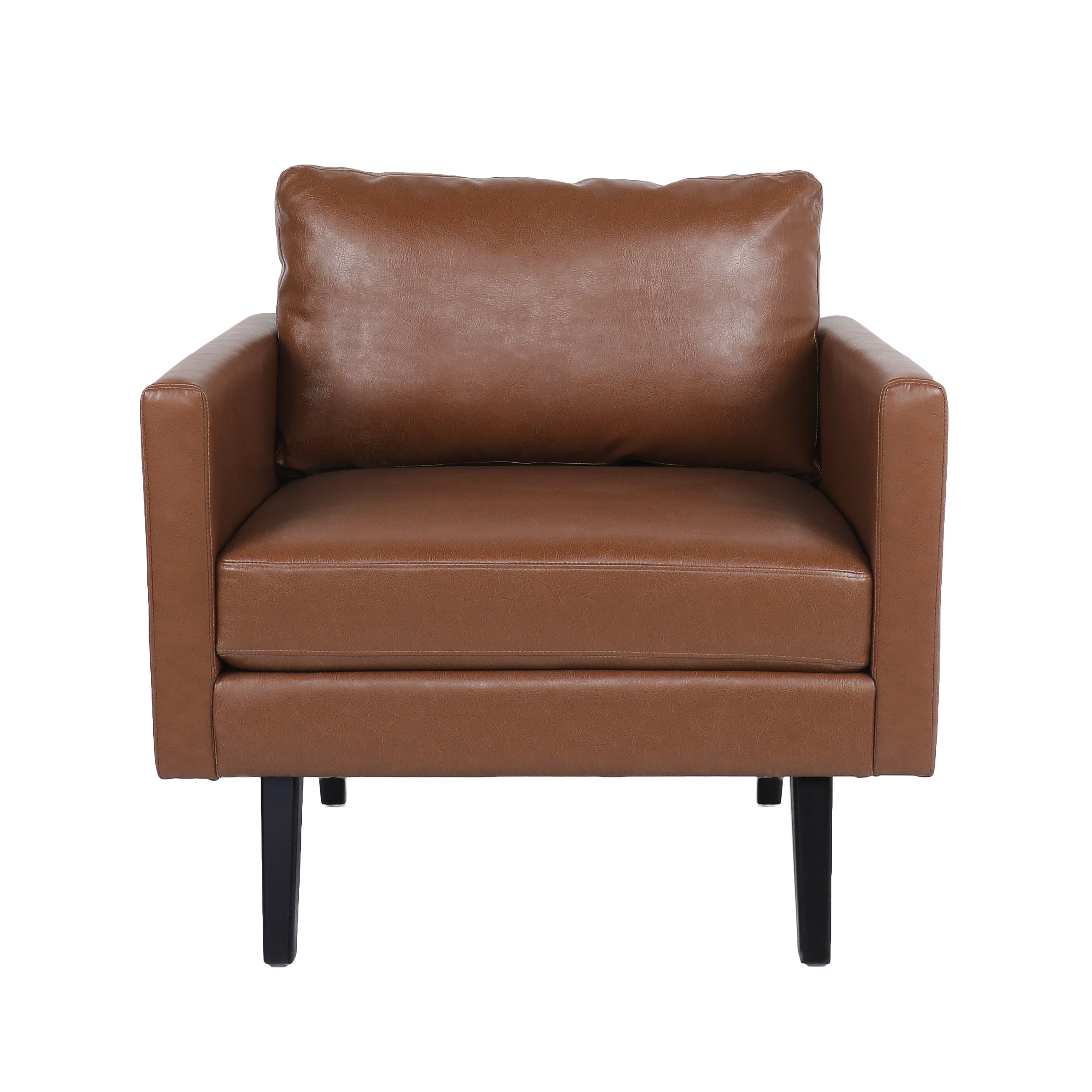 Dowd Mid Century Modern Faux Leather Club Chair