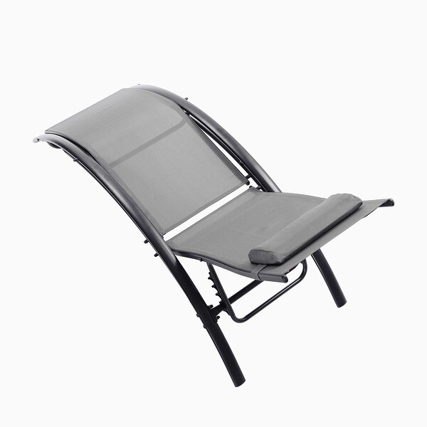 2 Pieces Set Outdoor Recliner Chaise Lounge Chair