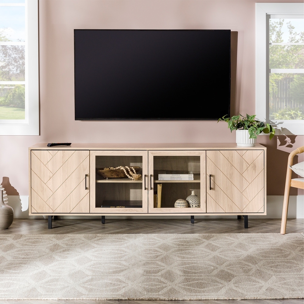 Middlebrook 70 Inch 4 Door Herringbone TV Stand