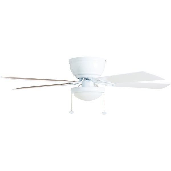 Prominence Home Benton Hugger Ceiling Fan， Low-Profile， LED Cased White Bowl， White - 52-inch Shopping - The Best Deals on Ceiling Fans | 34777936