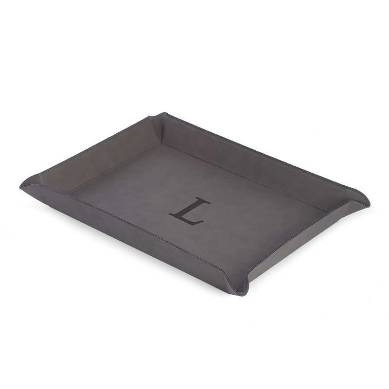 Initial Monogrammed Black Valet Tray