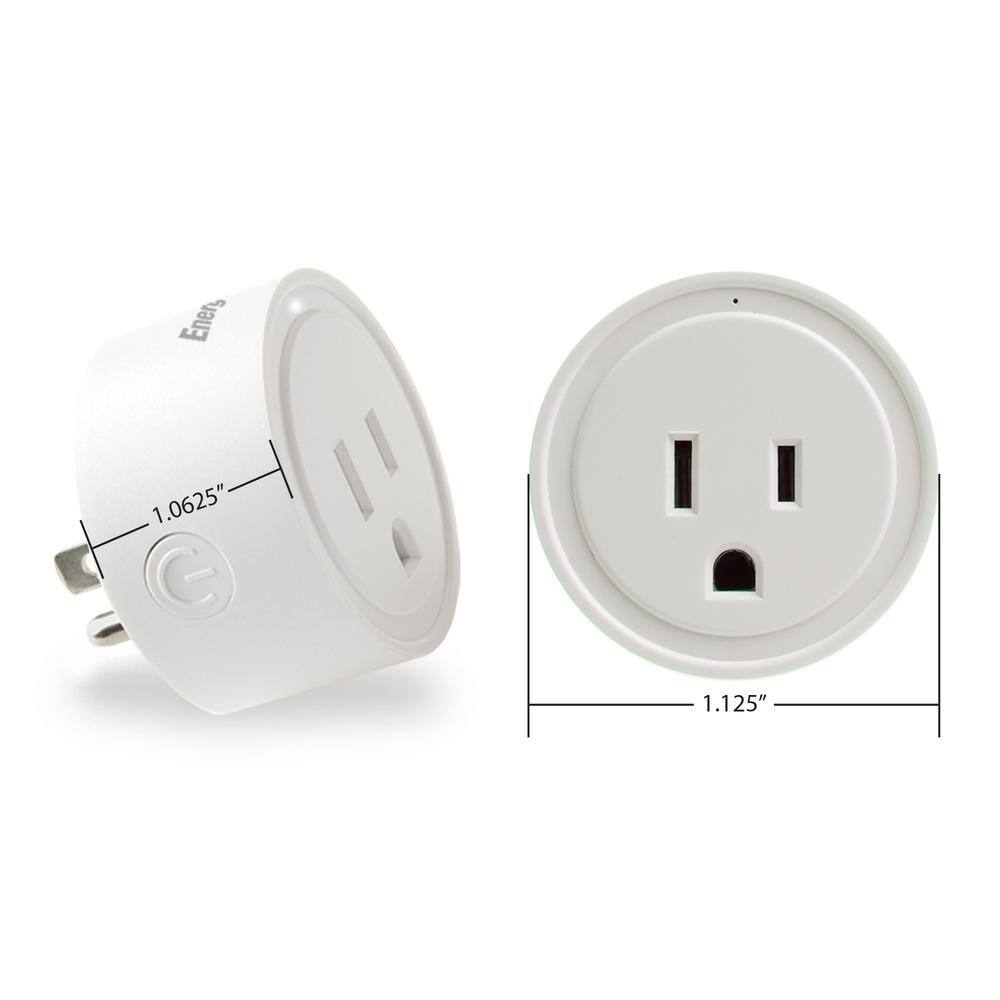 Energizer Wi-Fi Powered Smart Plug Compatible with Alexa and Google Assistant Voice Control Remote Mobile Device Access EIX3-1003-WHT