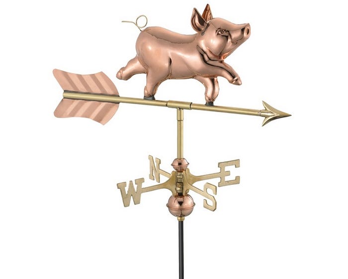 Good Directions Whimsical Pig Roof Mount Weathervane 8800PR