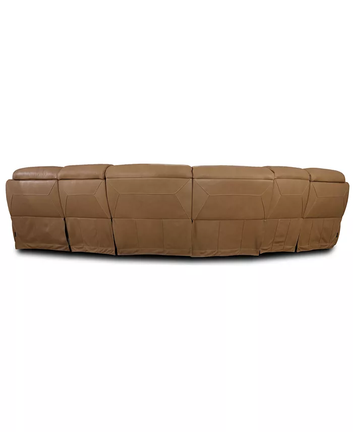 Furniture CLOSEOUT! Daventry 5-Pc. Leather Sectional Sofa With 3 Power Recliners Power Headrests And USB Power Outlet