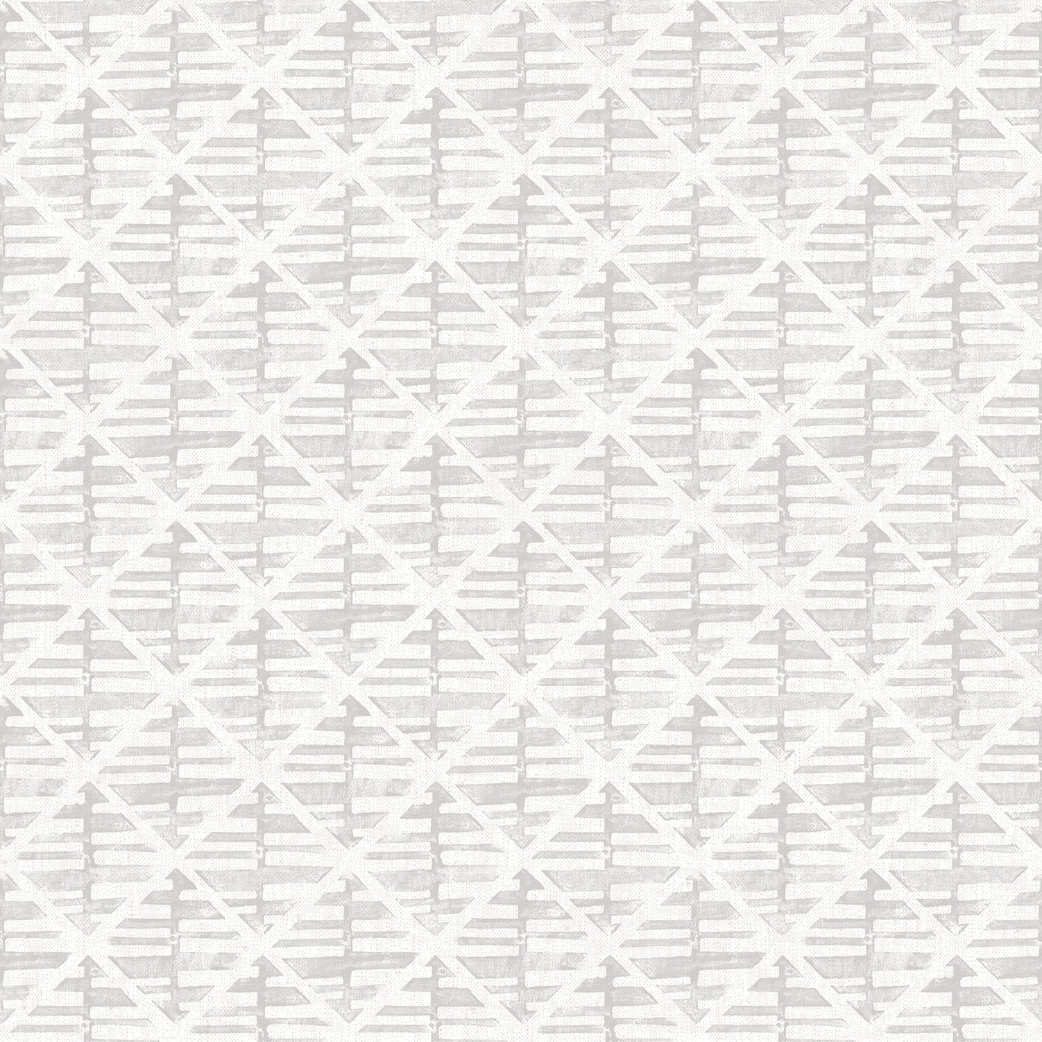 Sample Block Print Wallpaper in Light Grey from the Bazaar Collection