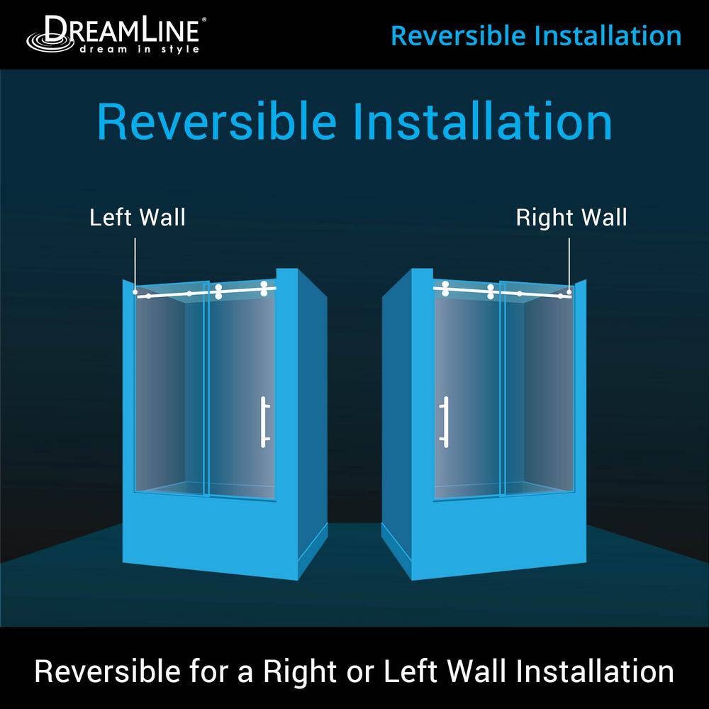 DreamLine Enigma-XO 55-59 in. W x 62 in. H Fully Frameless Sliding Tub Door in Oil Rubbed Bronze SHDR-61606220-06