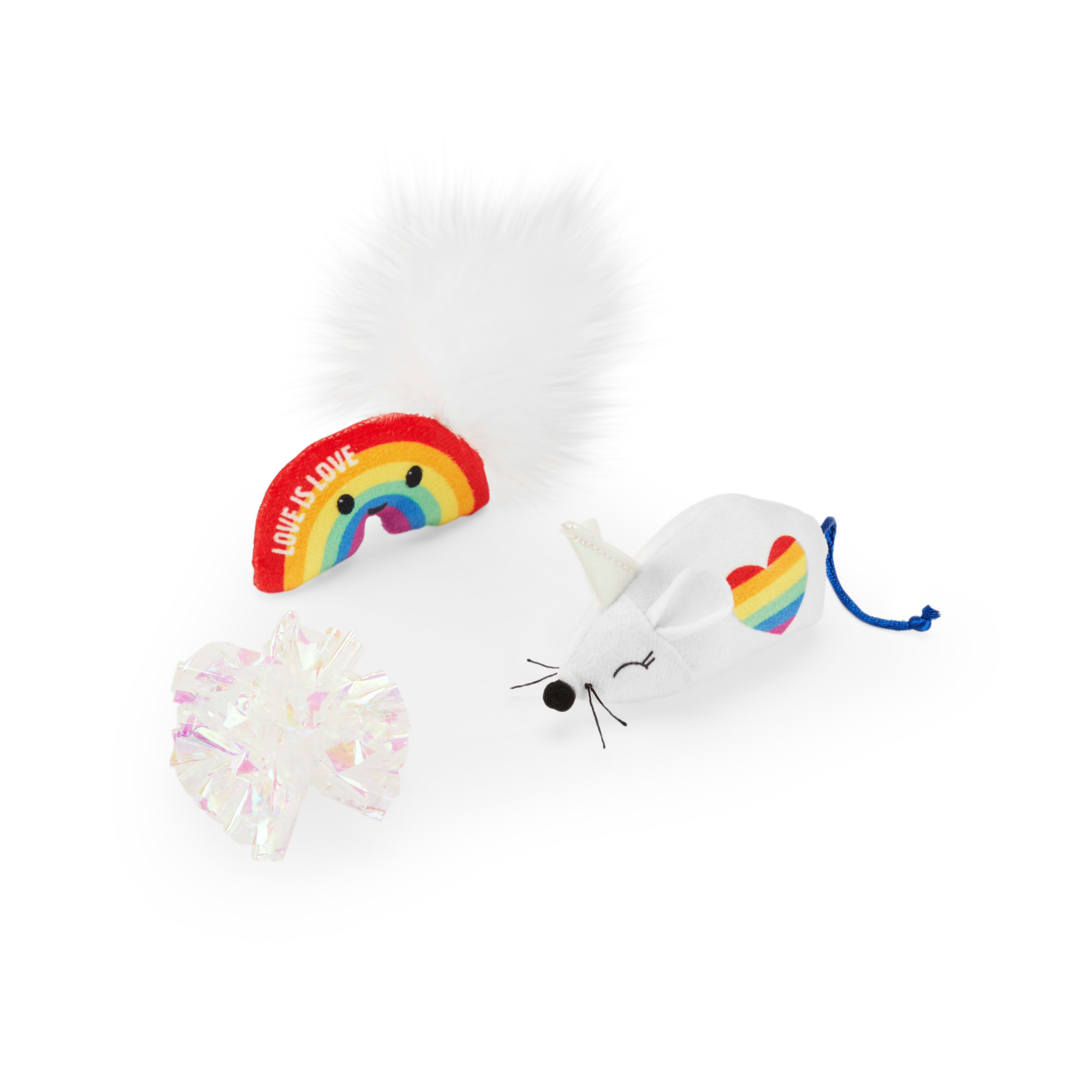 YOULY Pride Cat Toy， Small， Pack of 3