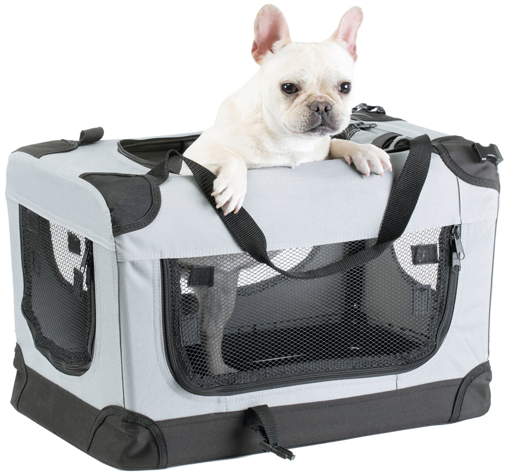 Soft-Sided Mesh Foldable Pet Travel Carrier， Airline Approved Pet Bag for Dogs and Cats