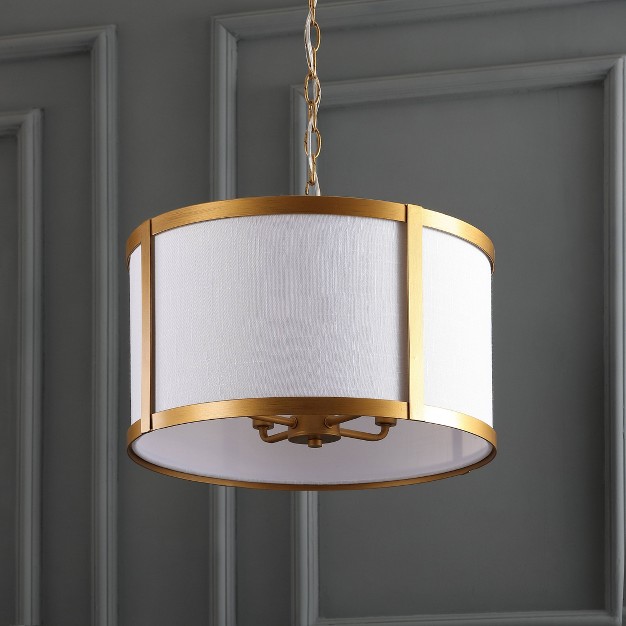 Metal Thatcher Pendant Ceiling Light includes Energy Efficient Light Bulb Gold Jonathan Y