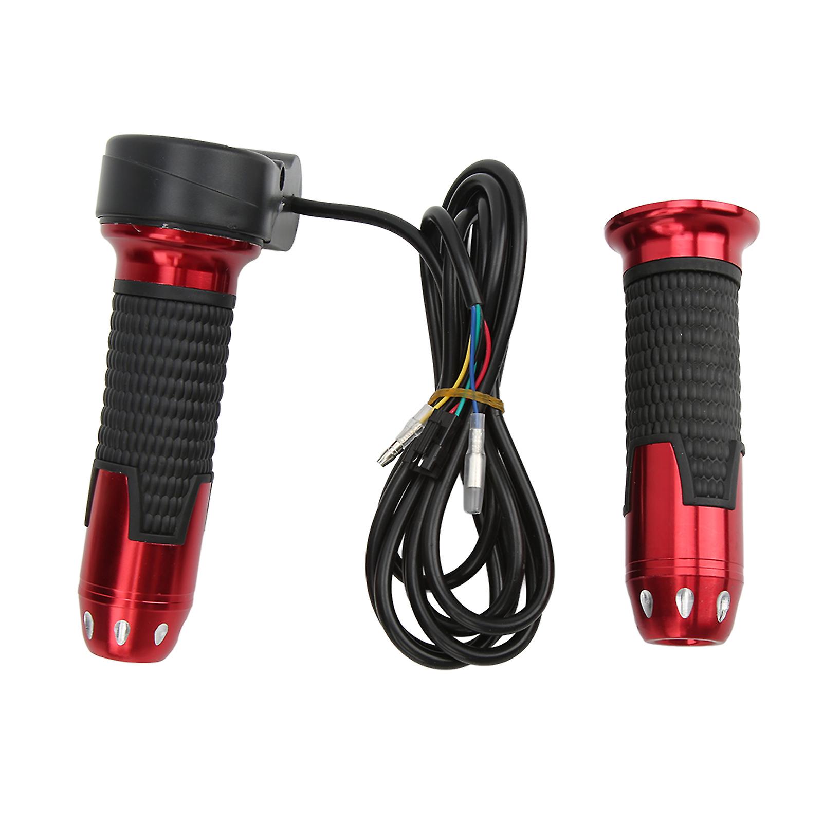 1 Pair 12v99v Throttle Grips Universal Twist Throttle Accelerator Grip Handlebar With Button For Electric Bike Scootersred