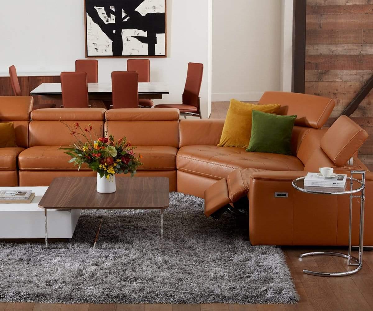 Kopervik Leather Power Reclining Sectional