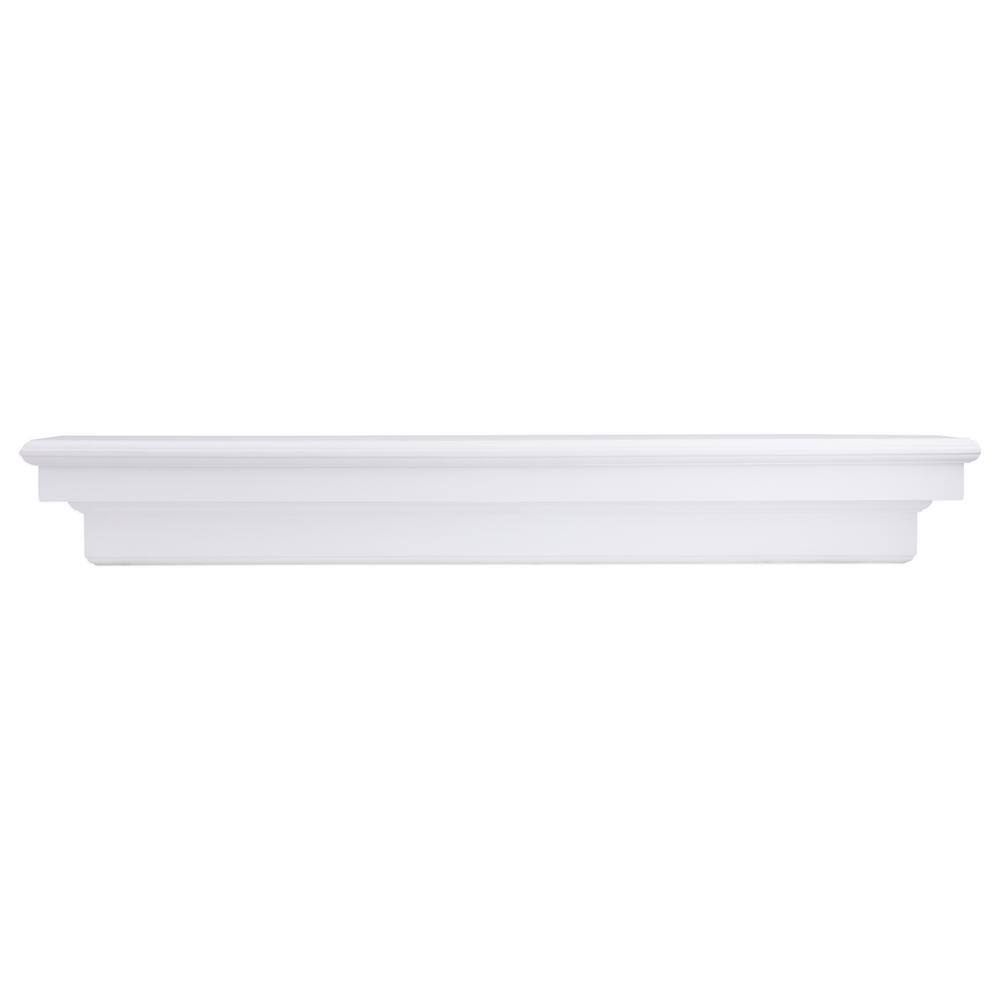 Dogberry Collections 48 in. White French Corbel Mantel Shelf m-fcor-4877-whit-none