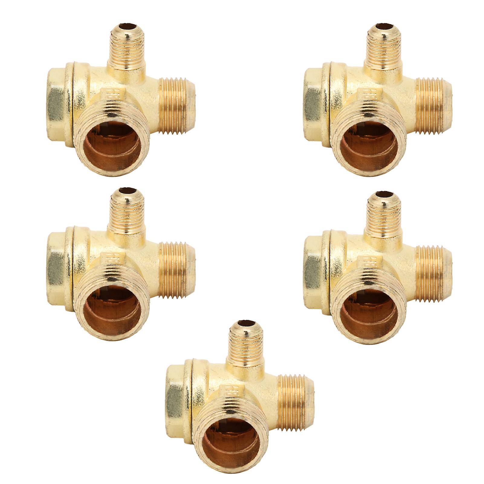 5pcs Air Compressor Check Valve 1way 1/2x3/8x10 Chamfer Zinc Alloy Small Air Pump Accessories