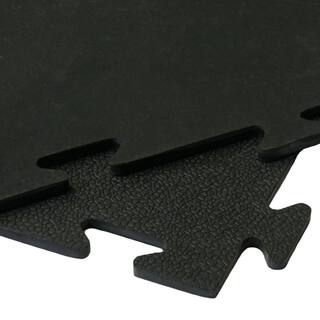 Rubber-Cal Armor-Lock (Fitness) 38 in. x 20 in. x 20 in. Black Interlocking Rubber Tiles (12-Pack 33 sq. ft.) 03-247-12pk