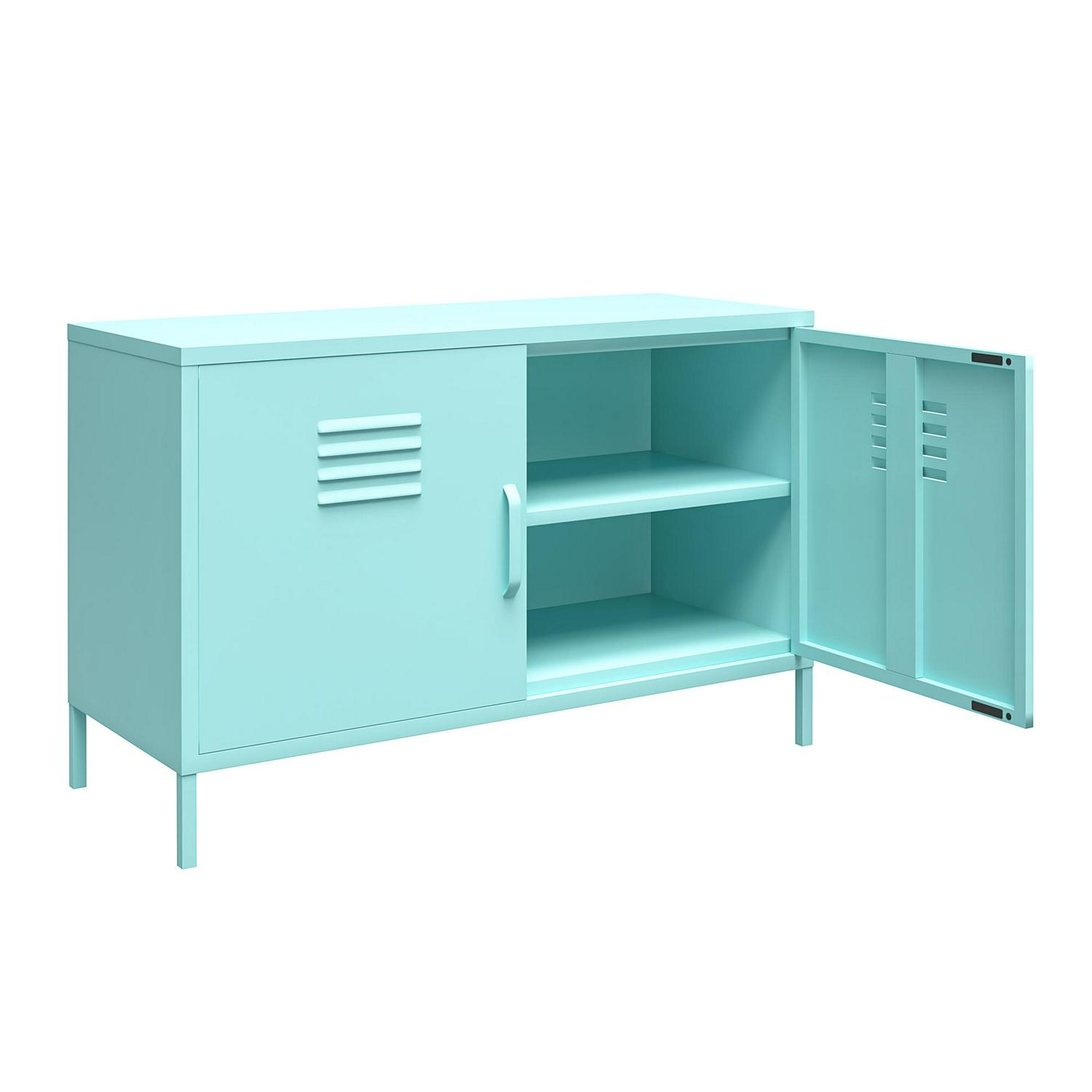 Novogratz Cache 2 Door Metal Locker Accent Cabinet， Mint