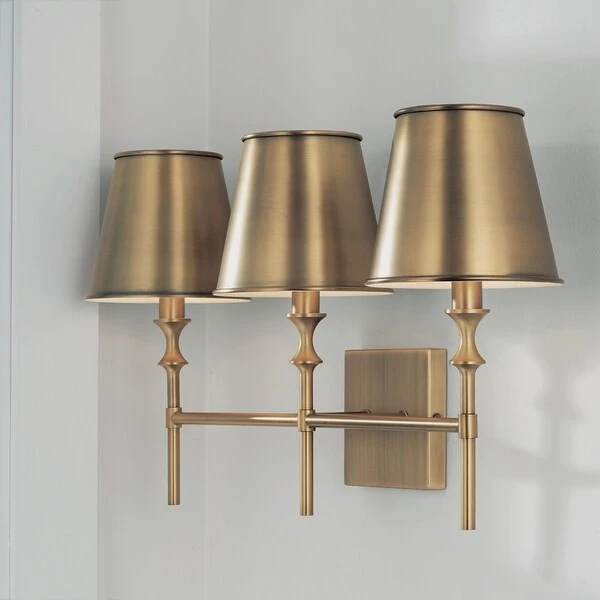 Whitney 3-light Aged Brass Bath/ Vanity Fixture