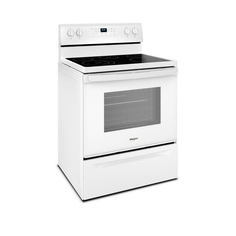 Whirlpool 5.3 cu. ft. Electric Range with Steam Clean and 5 Elements in White WFE505W0HW