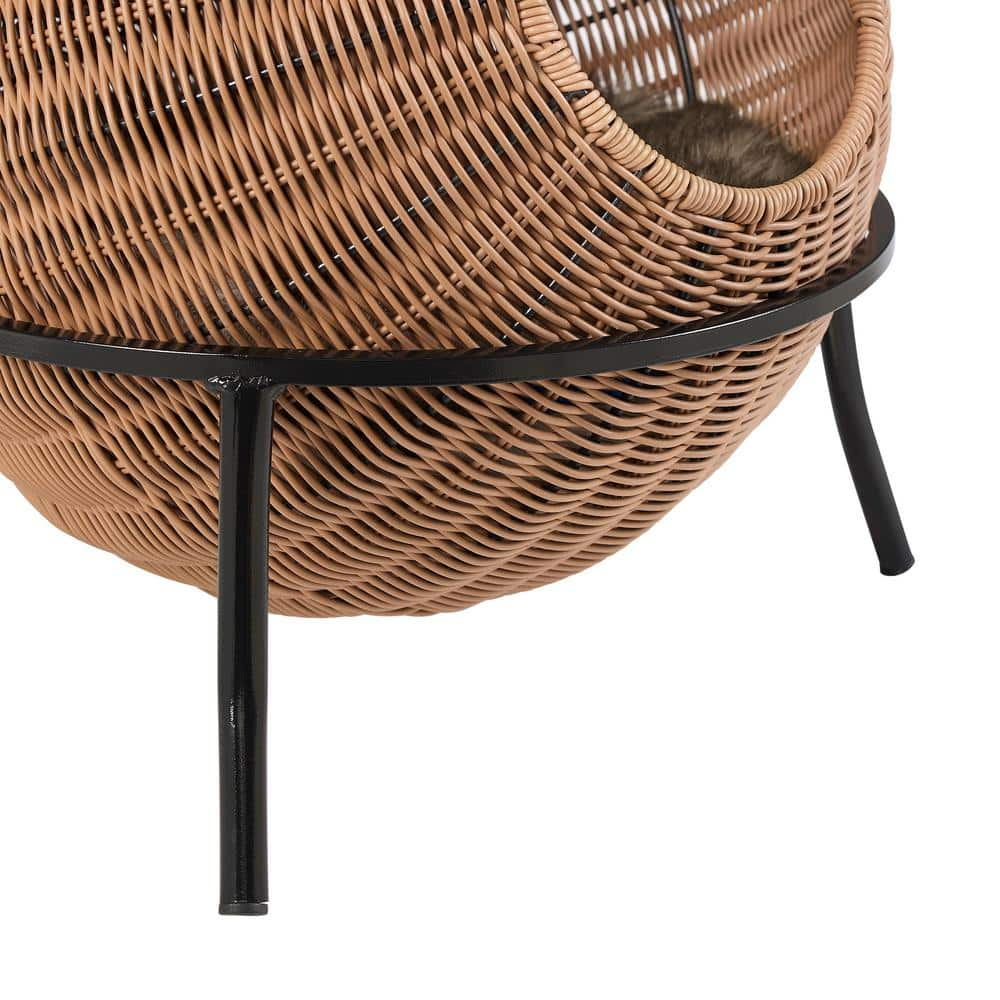 Sam's Pets Nala Medium Brown Wicker Cat Condo Bed SP-CB1294BR