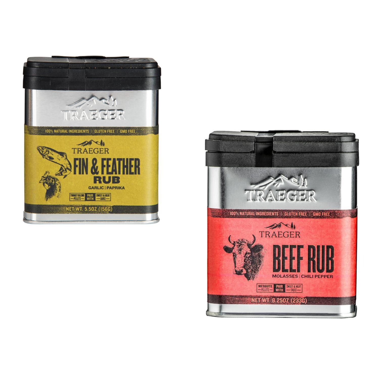 Traeger 2-Pack Beef Rub With Fin and Feather Rub Seasoning Set