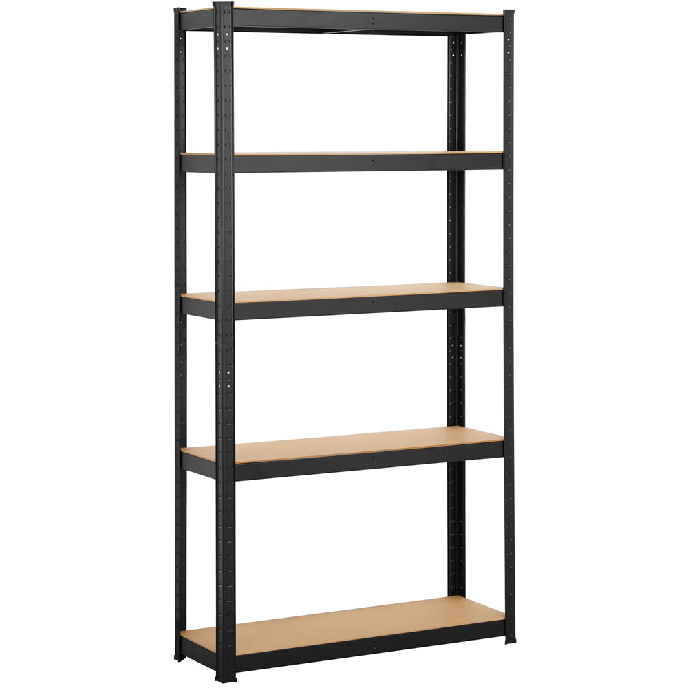 Topeakmart 5-Tier Adjustable Steel Storage Rack Garage Shelves, Black