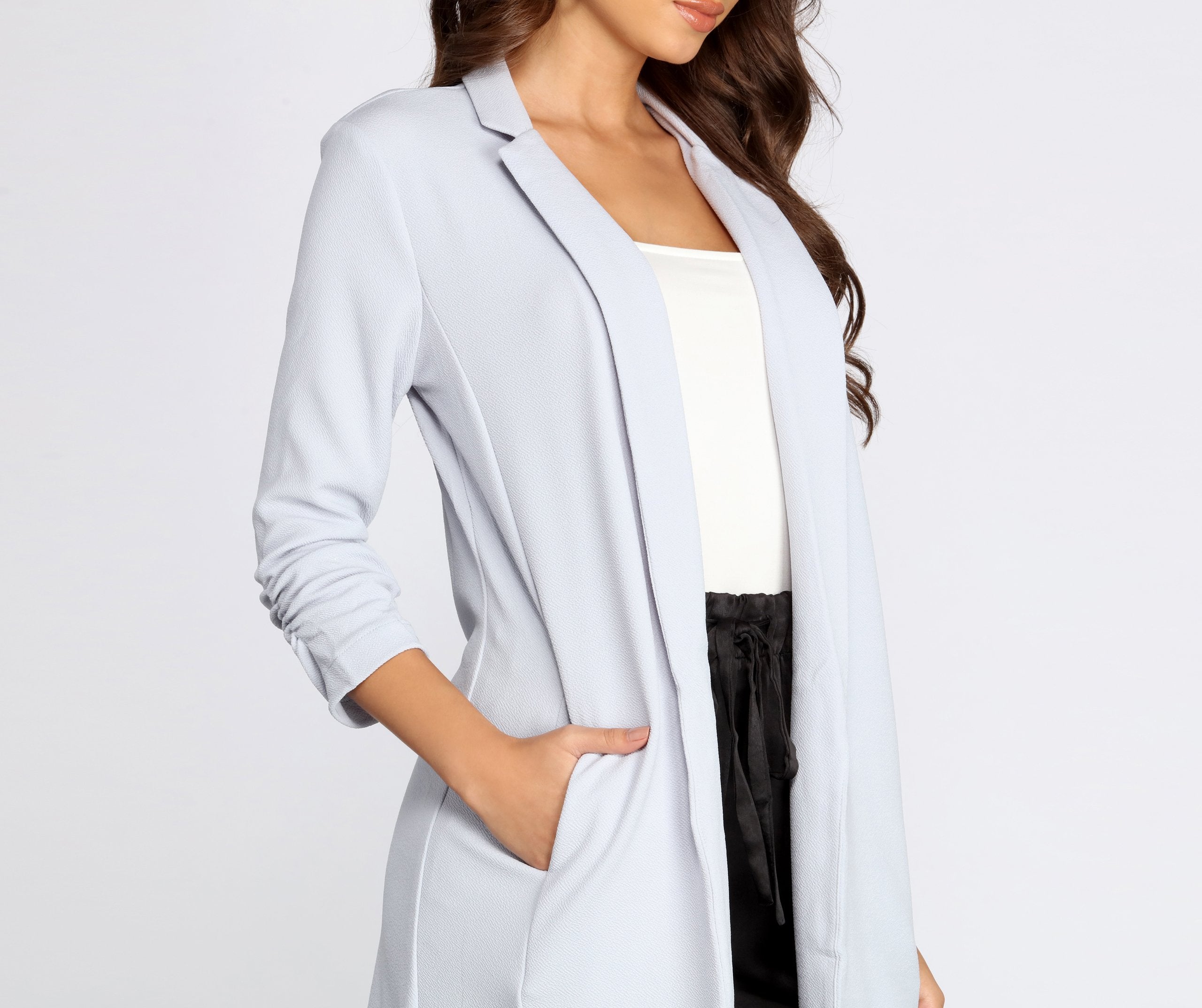 Boss Babe Crepe Longline Blazer