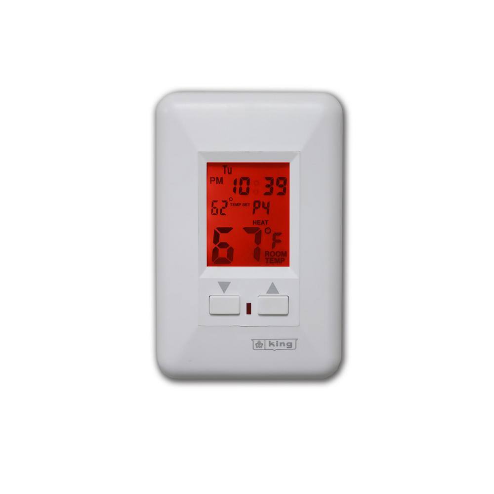 King Electric Thermostat Electronic 7-Day Programmable 208240-Volt 22 Amp Single Pole ESP230-R