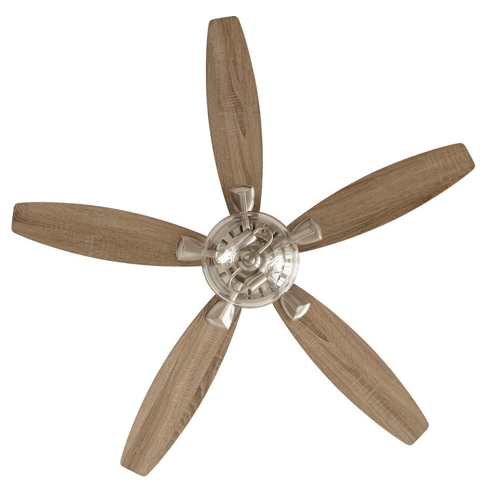 Connor 54 In. LED Brushed Nickel Dual-Mount Ceiling Fan With Light Kit And Remote Control