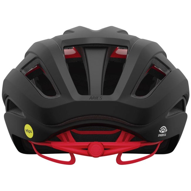 Giro Aries Spherical Road Helmet - Matt Carbon- Red - 2023