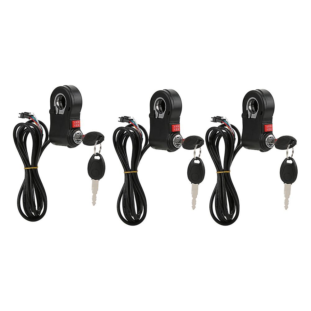 3pcs Handlebar Switch On/off Button 3 Speed Position With Lock Parts For Electric Bike