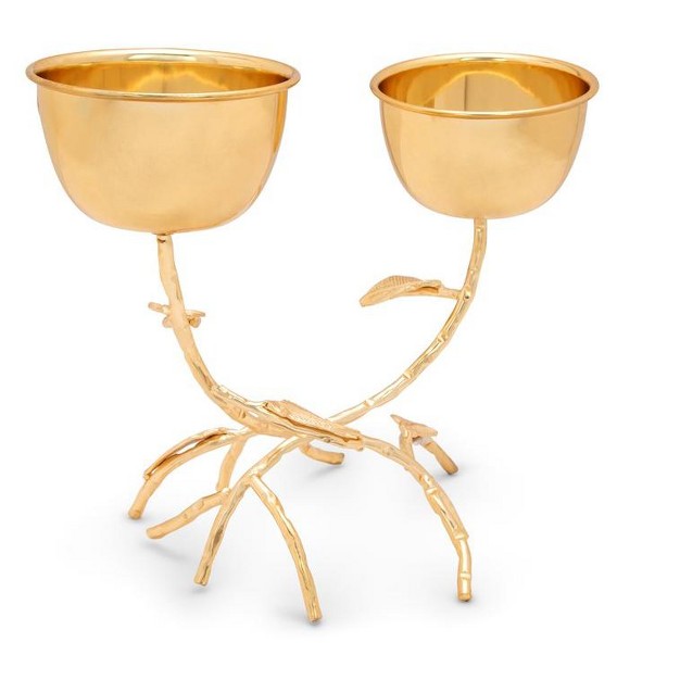 Classic Touch Gold 2 Branch Relish Dish