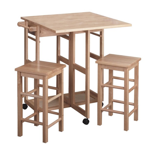 3pc Suzanne Space Save Extendable Dining Table Set Beech Winsome