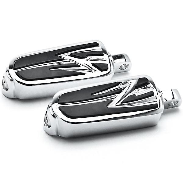 Motorcycle Front Rear Footpeg Foot Rests Tribal Design Chrome Compatible with Harley-Davidson CVO Style Footpeg Mount