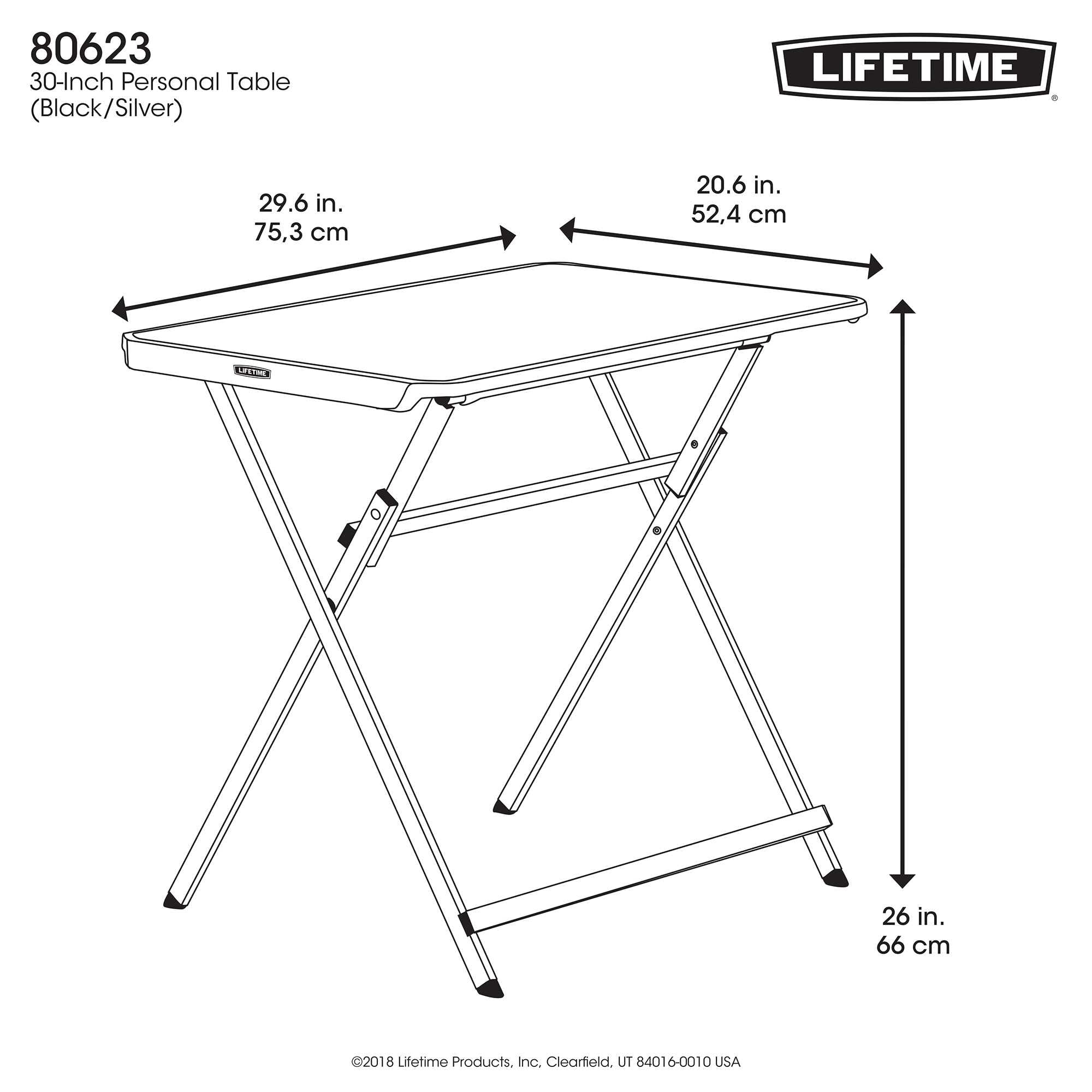 Lifetime 30-Inch Personal Folding Tray Table (Light Commercial), 80623