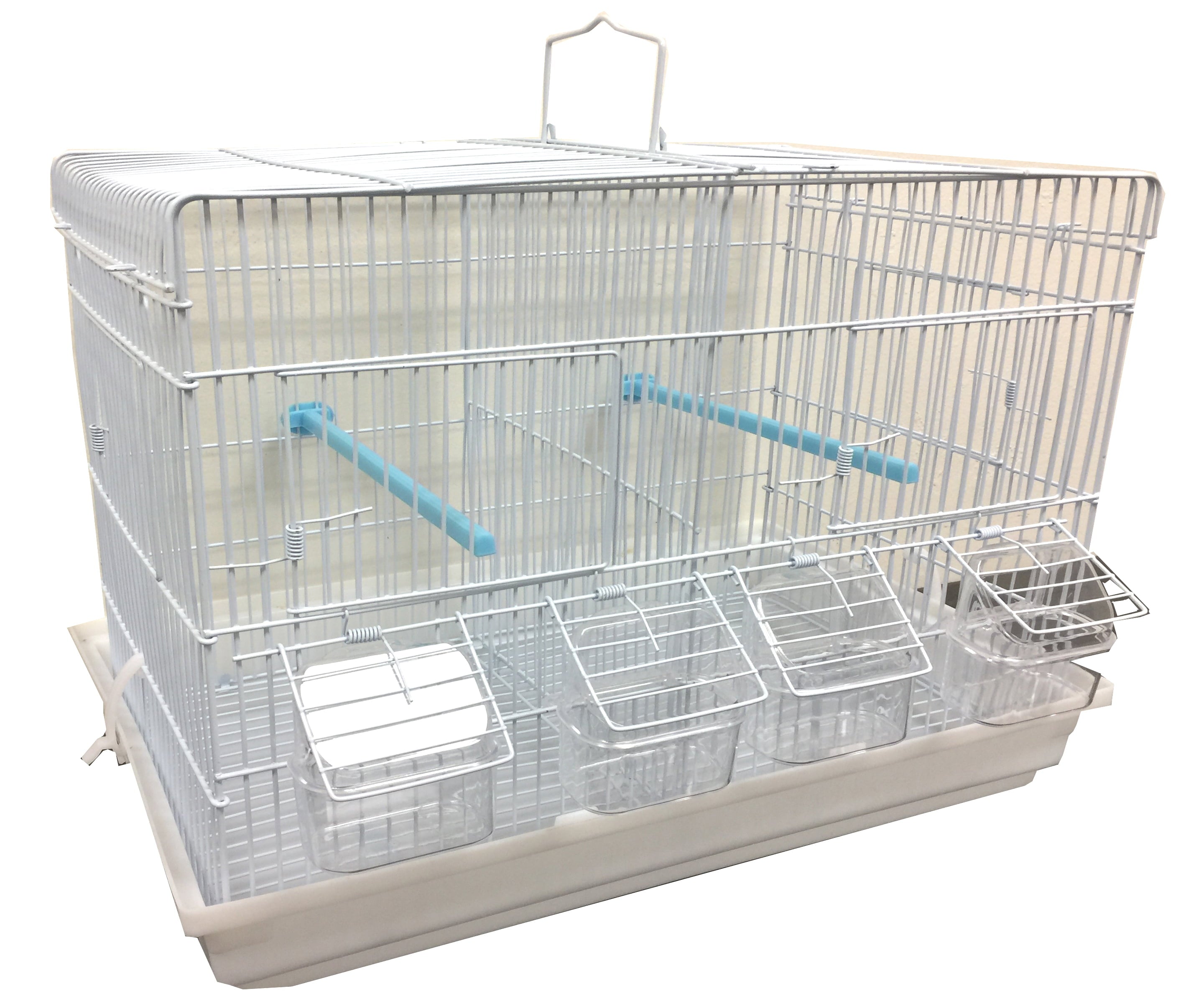 Breeder Breeding Bird Flight Travel Carrier Cage With Top Center Divider Deep Base Side Breeding Nest Doors For Aviaries Finches Canaries Lovebirds