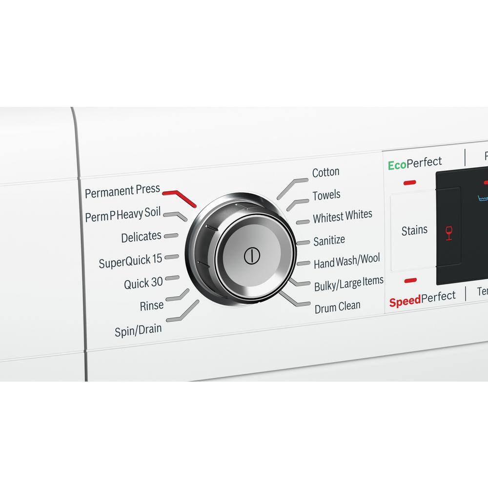 Bosch 800 Series 24 in. 2.2 cu. ft. 240-Volt White with Chrome Accents High-Efficiency Front Load Smart Washer ENERGY STAR WAW285H2UC