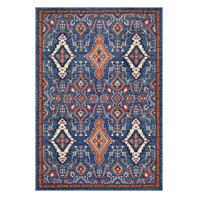 nuLOOM Diamond Elayne Framed Medallion Rug