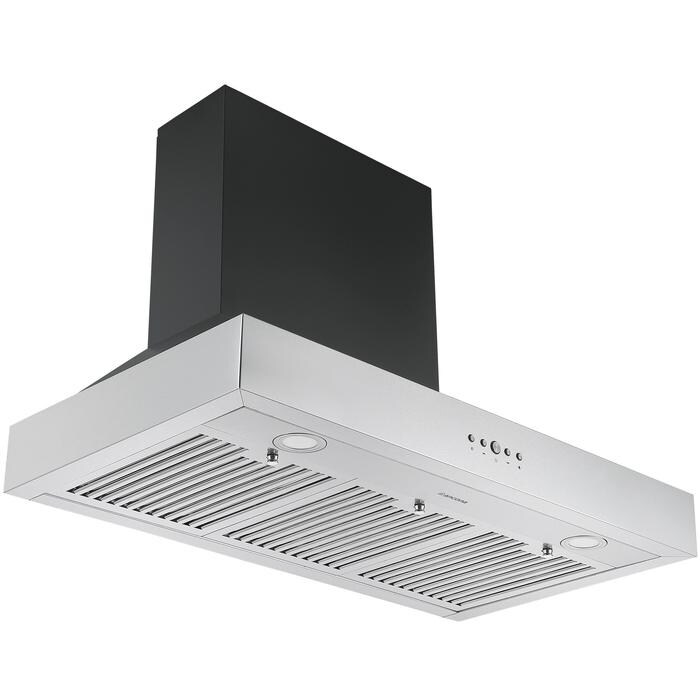 36 in. 600 CFM Pyramid Range Hood in Black and Stainless Steel