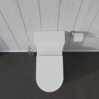 Duravit ME by Starck 1-piece 1.28 GPF Single Flush Elongated Toilet in. White (Seat Not Included ) 2185010082