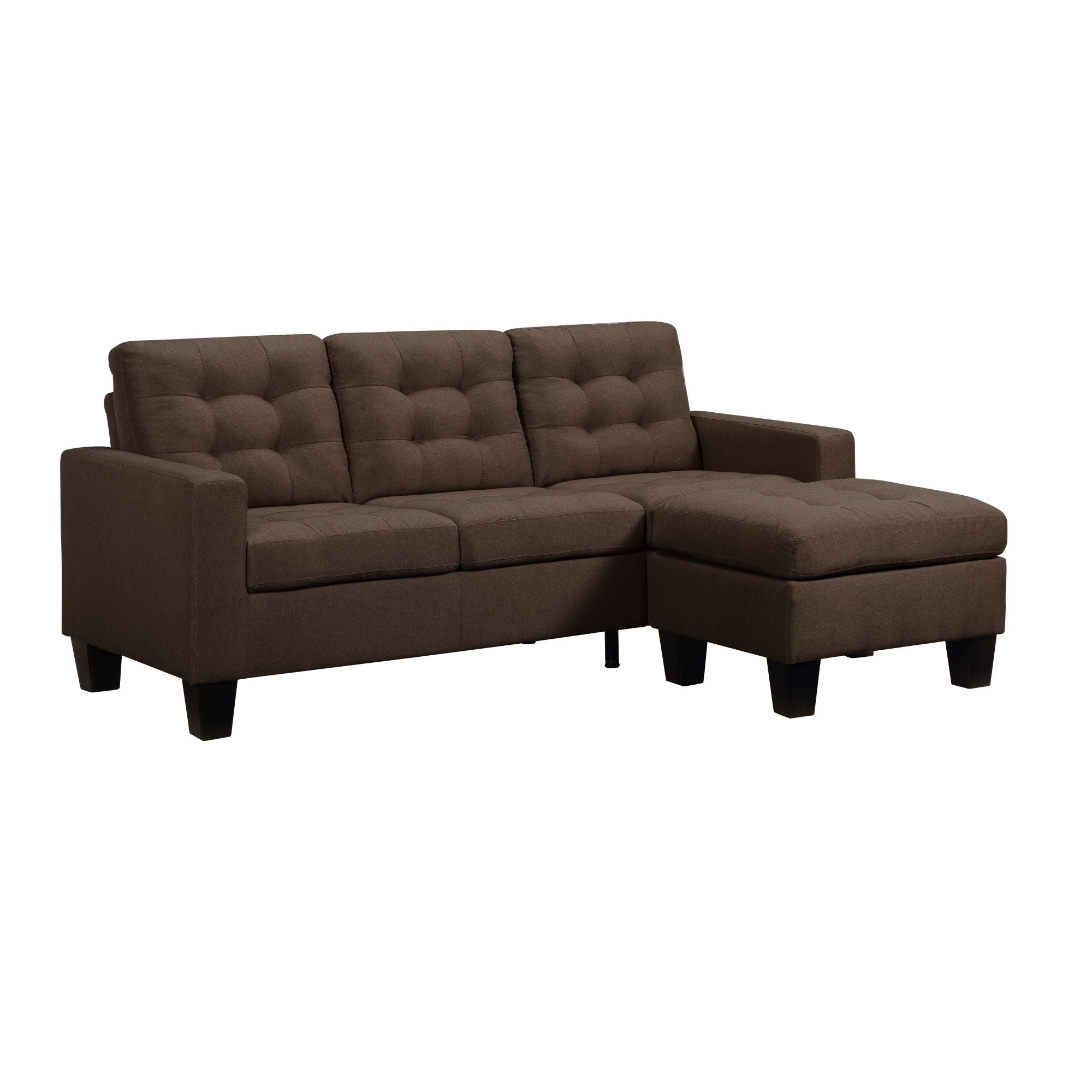 ACME Furniture Earsom Sectional Sofa (Rev. Chaise), Brown Linen