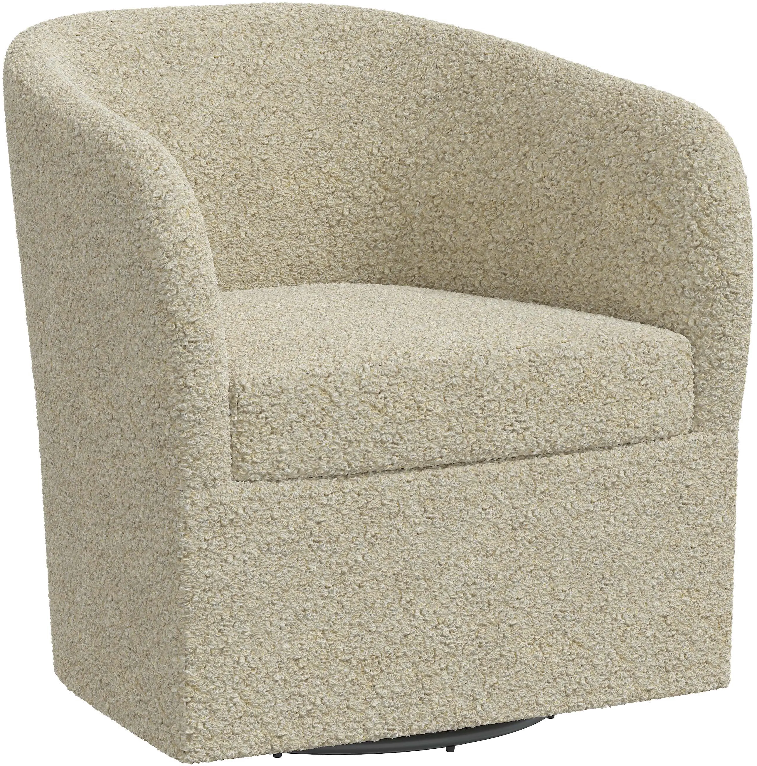 Becca Boucl Beige Swivel Chair - Skyline Furniture